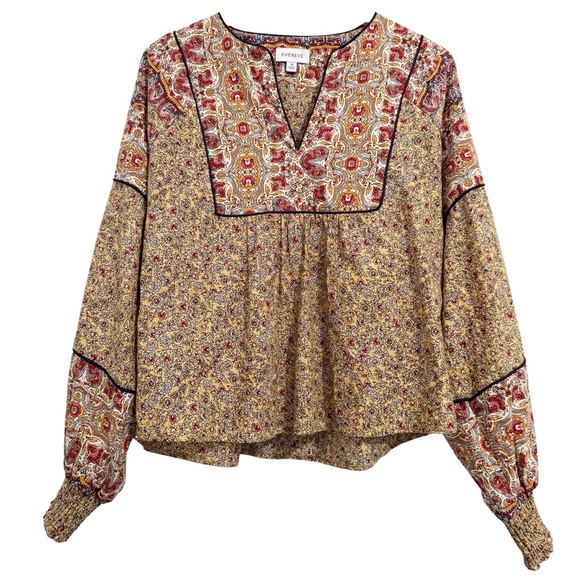 EVEREVE Eva Mixed Floral Peasant Top Medium - Picture 4 of 13